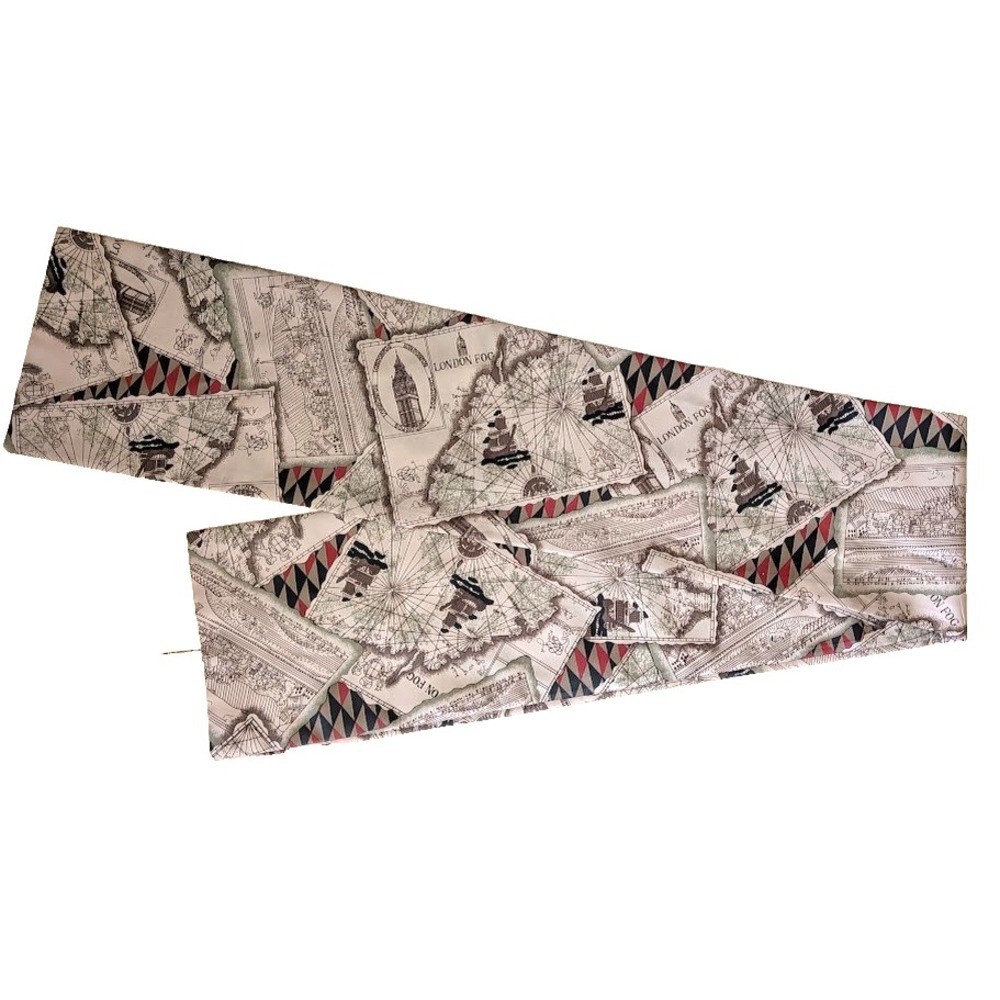 London Fog Scarf Map Big Ben Academia Ascot Accessory Preppy Old Money Vintage
